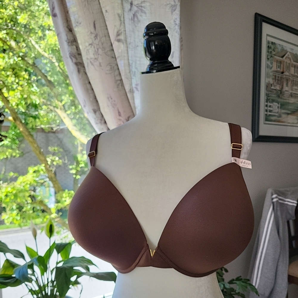 VICTORIA'S SECRET Women's Bra Size 44DDD Smooth Push Up Plunge Brown